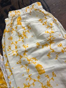 Yellow Printed Kurta Set
