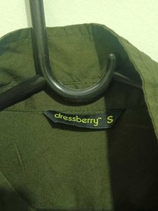 Green Cold Shoulder Top