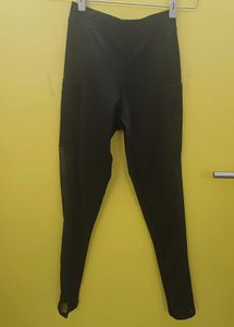 Black Mesh Panel Leggings