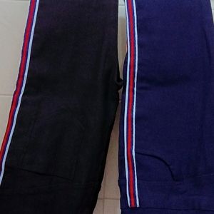 Pair Of 2 Stretchable Trousers (Black and Blue)
