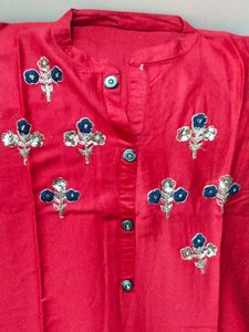 Red Silk Kurti