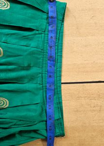 Ethnic Skirt &amp; Blouse Green | Pattupavada