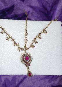 Pink Colour Bridal Set Necklace Jewellery