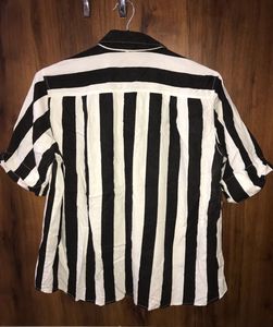 Striped Short Sleeve Button-Up