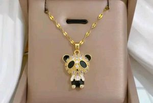 Cutie Patootie Panda Rhinestone Necklace - 700/-
