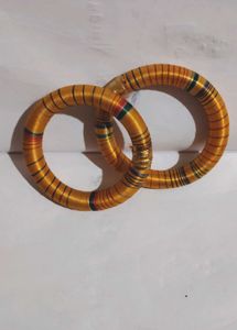 Handmade Orange Thread Bangles