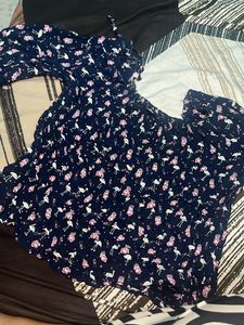 Floral Print Bell Sleeve Top