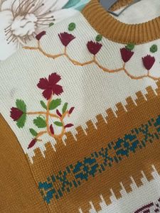Embroided Oversized Sweater 🌸✨ With Free Jeans