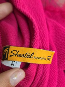 Cute Pink Top with Mesh Sleeves