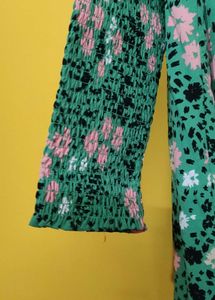 Plus Size Floral Printed Wrap Midi Dress