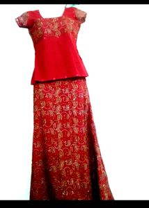 Awesome Heavy Embroidered Party Wear Leheng❤️