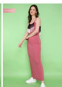 Light pink Tassel maxi dress