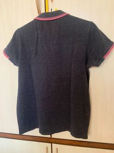Teamspirit Charcoal Grey Polo T-shirt For Women