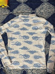 Cloud Print Long Sleeve Top