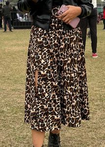 Leopard Print Midi Skirt