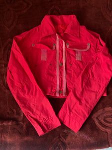 Red crop jacket