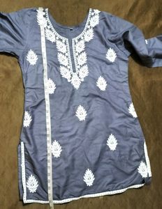Grey Chicken Kari Short Kurta