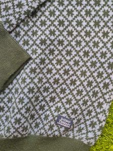 Indian Terrain Patterned V-Neck Sweater