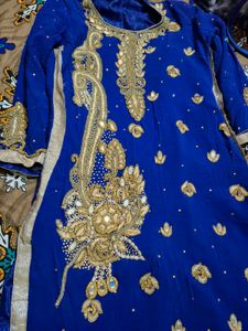 Pretty Royal Blue Kundan  Diamond Kurti