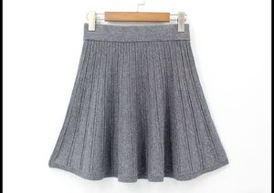 Gray Knit Mini Skirt