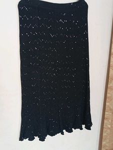 Black Sequin Pencil Skirt