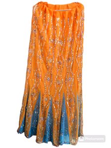 Beautiful Orange Lacha With Dupatta Set