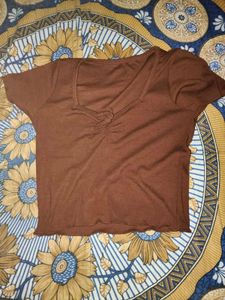 Cute Brown Crop Top