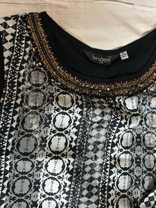 black embellished anarkali