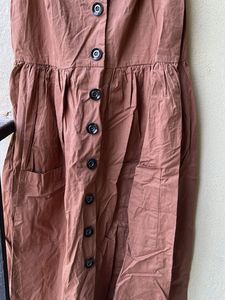 New Brown Button-Down Sundress