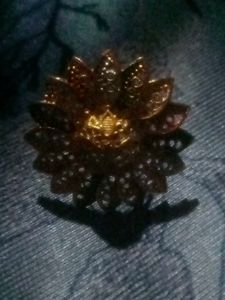 Tri-Color Floral Statement Ring