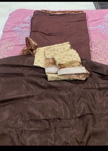 Elegant Brown Floral Saree