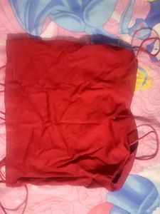 Red Lace-Up Cami Top