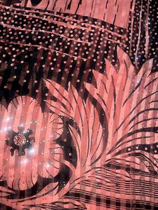 Black and Peach Designer Saree