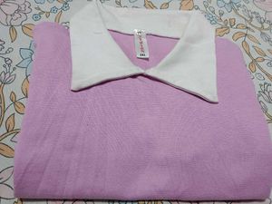 Lilac Top w/ White Collar