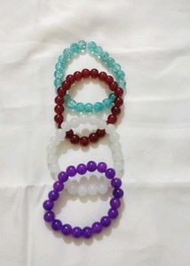 Blue Crackle Bead Bracelet