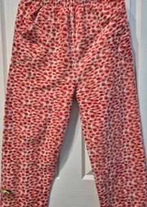 Red And White Furry Co-ord Set
