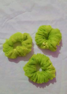 Green Chiffon Scrunchie Set