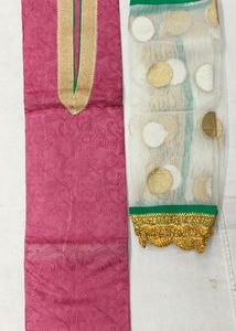 Unstitched Ladies Chanderi Suit With Net Stole