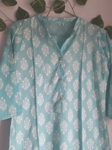 SKY BLUE Office And Regular Wear Kurta