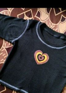 Black Heart Print Top 110
