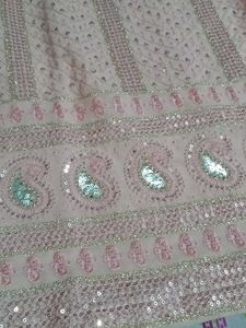 Peach Sequin Embellished Kurti With Fancy Garara