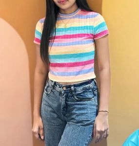Rainbow Striped Tee