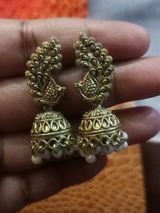 Peacock Design Jhumki Earrings