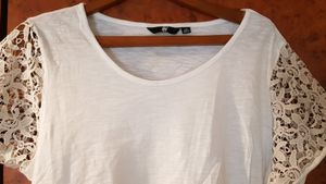 White Top With Pretty Cutout Sleeves