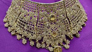 Gold Tone Indian Jewelry Set