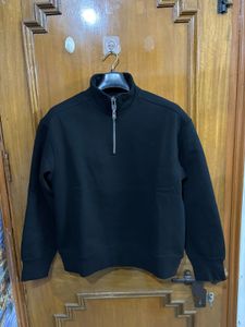 H&amp;M BLACK QUARTER ZIP SWEATSHIRT S