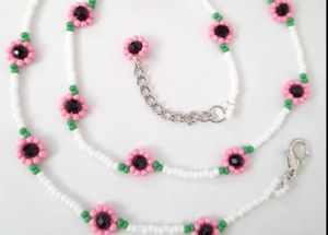 Sunflower Beaded Necklace &amp; Earring Set
