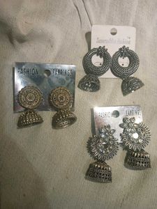 Set Of 3 Statement Jhumka Earrings♥️