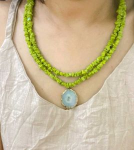 Green Stone Chip Necklace