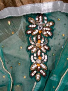 Teal Embellished Anarkali Suit